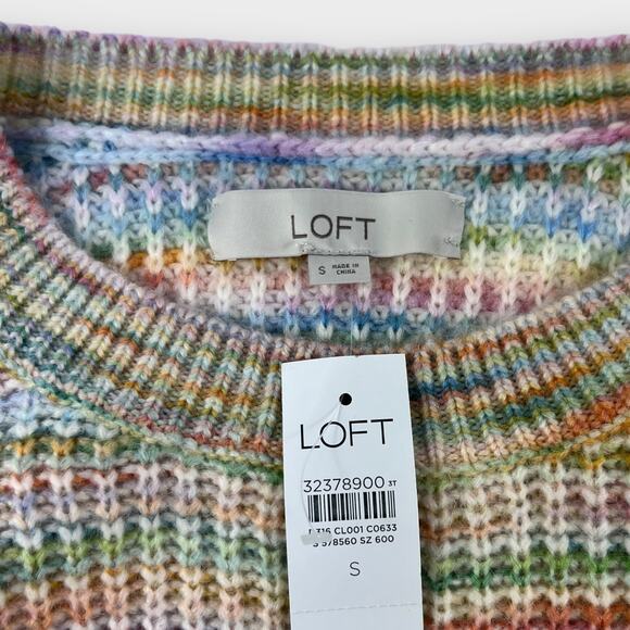 LOFT Rainbow Spacedye Sweater Dress Size Small NEW - Picture 4 of 7